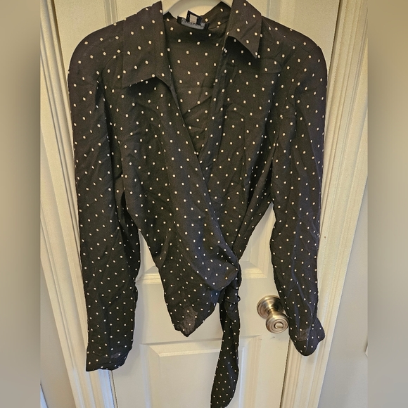 Ann Taylor Tops - Ann Taylor Black Wrap 100% Silk Top